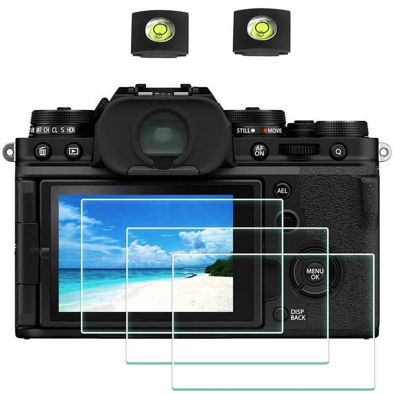 ULBTER Screen Protector for Fujifilm X100VI X100V X-T4 Fuji XT4 Camera & Hot Shoe Cover [3Pack], Tempered Glass Saver 0.3mm 9H Hardness Anti-Scrach Anti-Bubble - Image 1